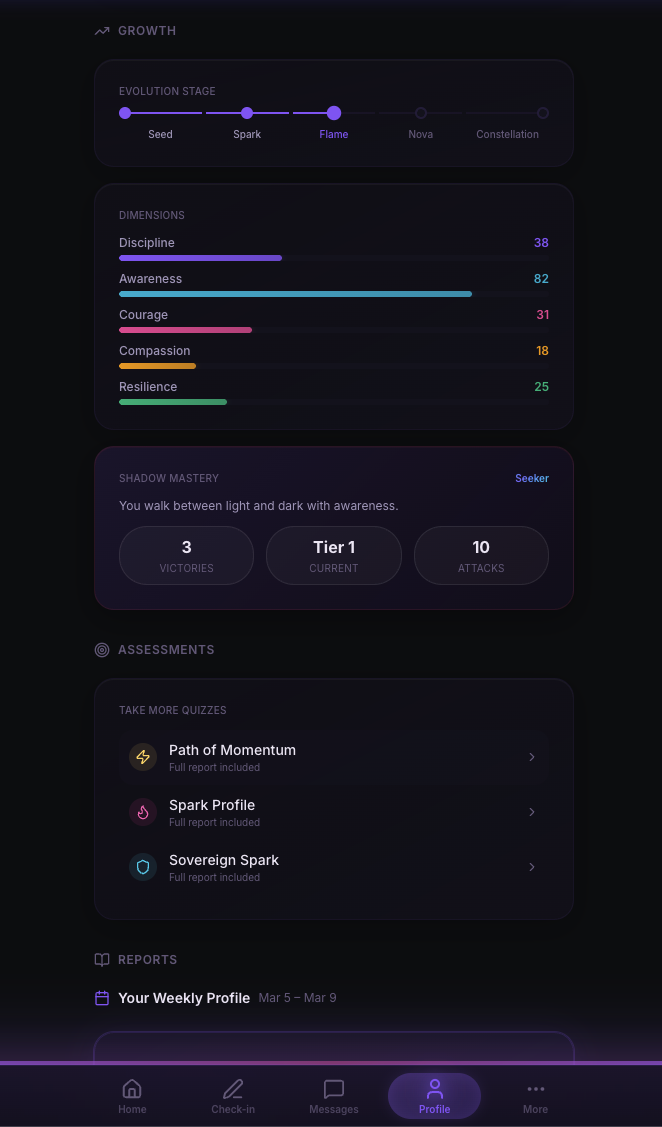 The Spark - Profile with dimensions and growth